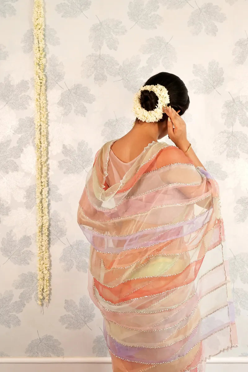 MULTICOLOR TISSUE SILK SAREE