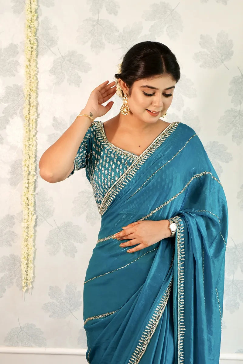 FIROZI COLOR READY TO WEAR SAREE INDO WESTERN