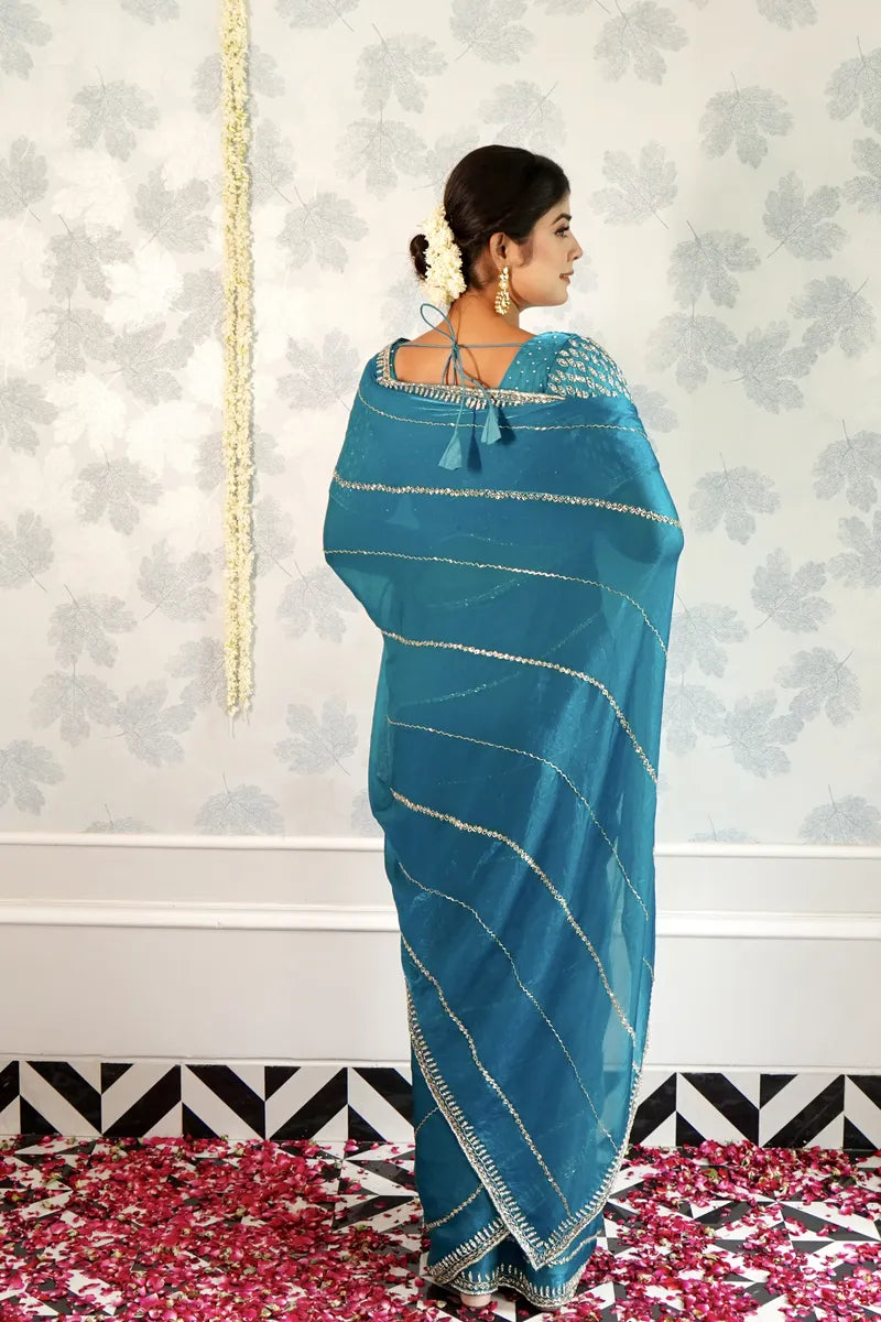 FIROZI COLOR READY TO WEAR SAREE INDO WESTERN