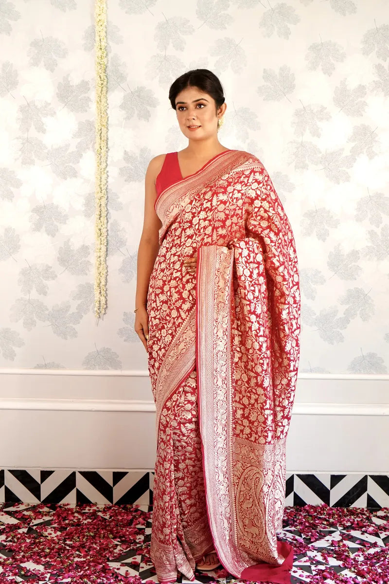 PINK COLOR PURE HANDLOOM KHADDI SILK SAREE