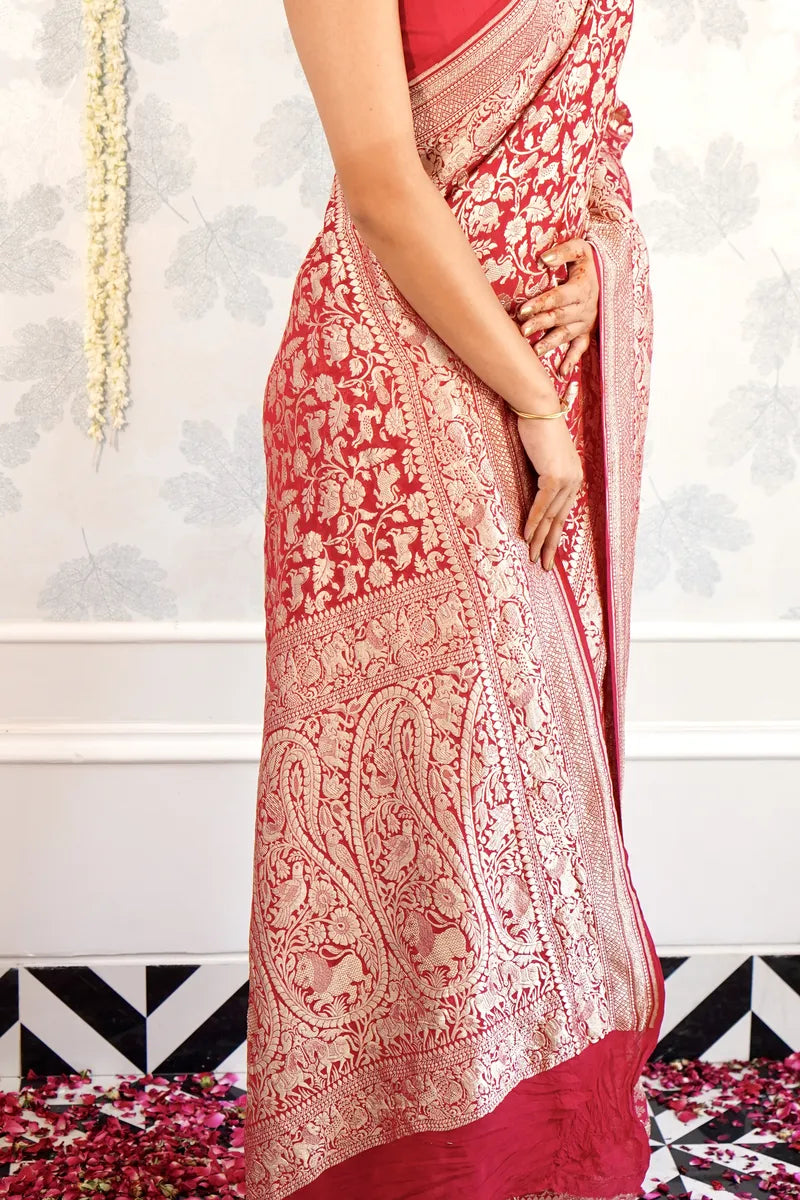 PINK COLOR PURE HANDLOOM KHADDI SILK SAREE
