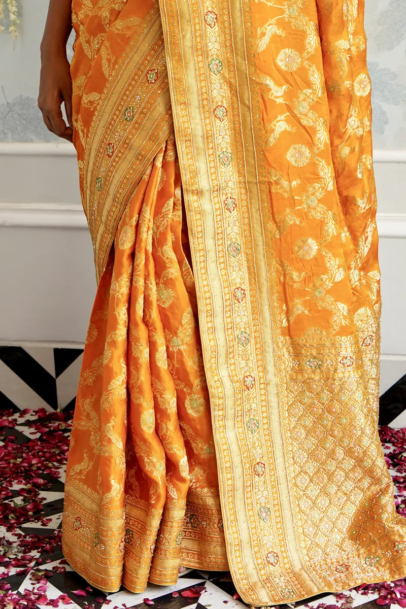 YELLOW COLOR CREPE SILK SAREE