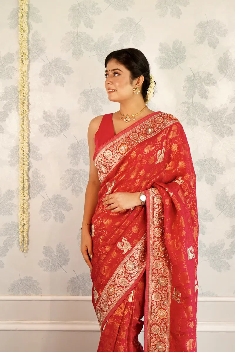 PINK COLOR CREPE SILK SAREE