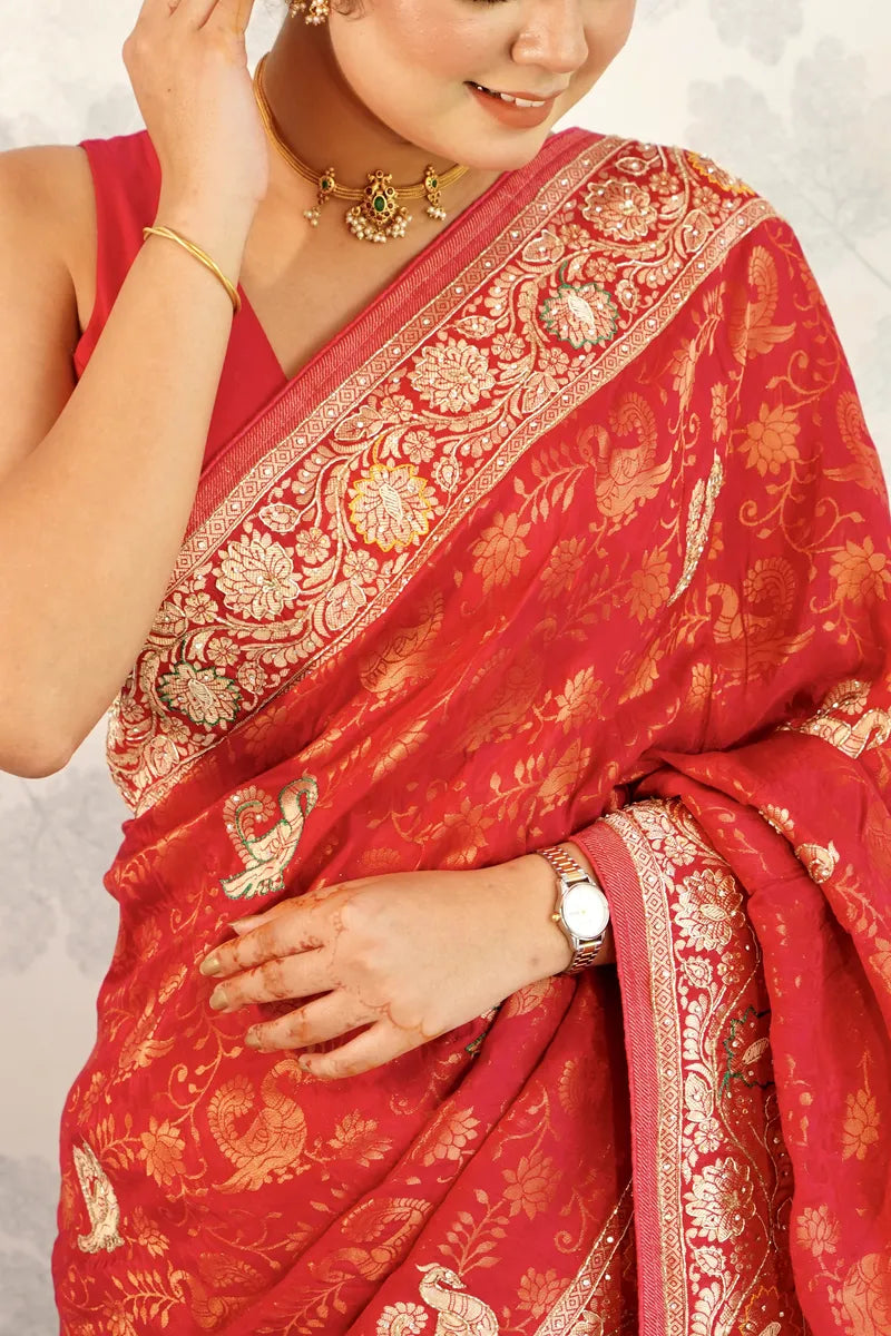 PINK COLOR CREPE SILK SAREE