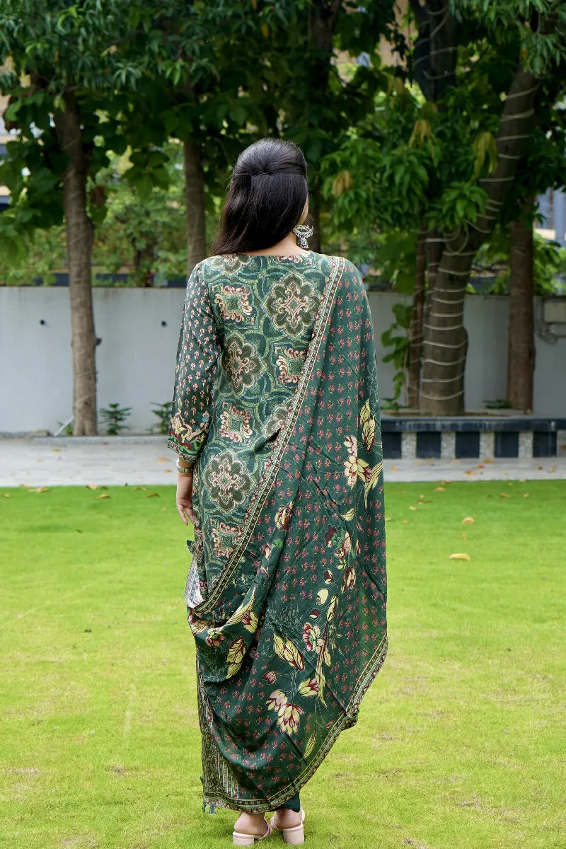 GREEN COLOR FLORAL PRINTED KURTI SETS