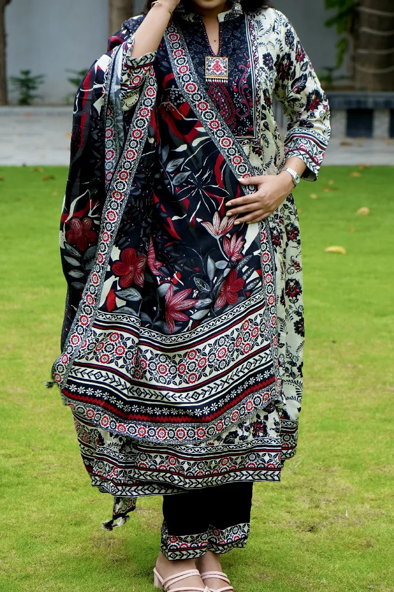 OFF WHITE COLOR FLORAL PRINTED KURTI SETS