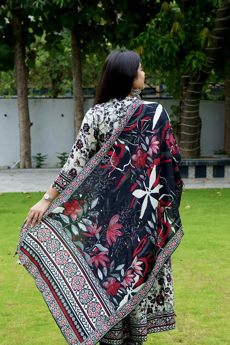 OFF WHITE COLOR FLORAL PRINTED KURTI SETS