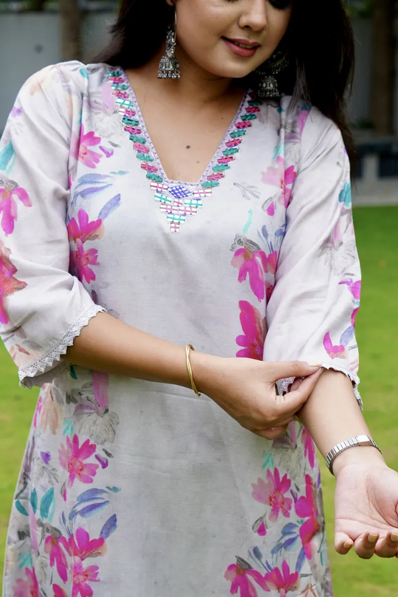 BLUSH BLOOM FLORAL CORD SET