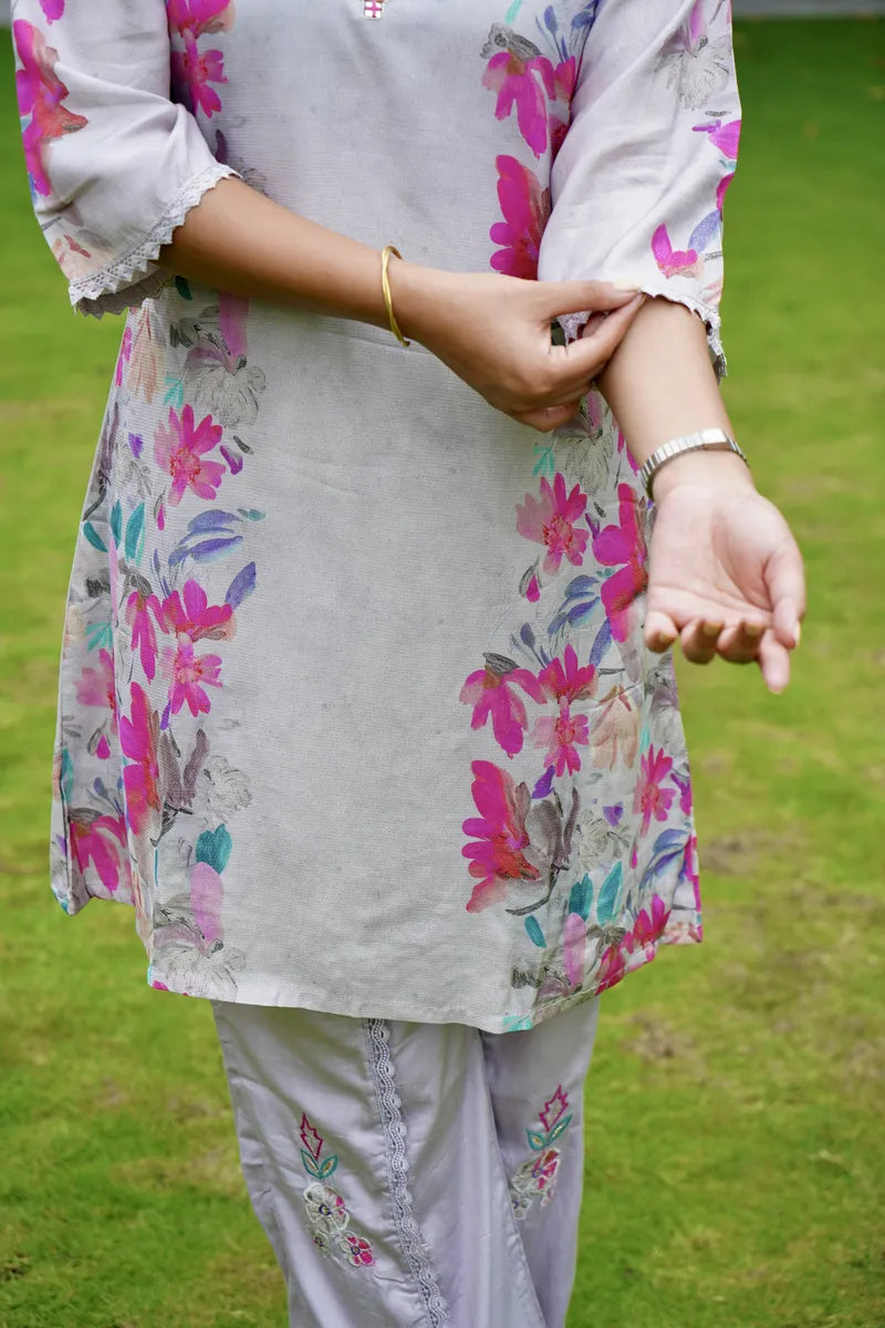 BLUSH BLOOM FLORAL CORD SET
