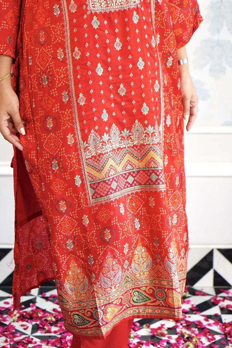 TRADITIONAL RED BANARASI READYMADE SUIT