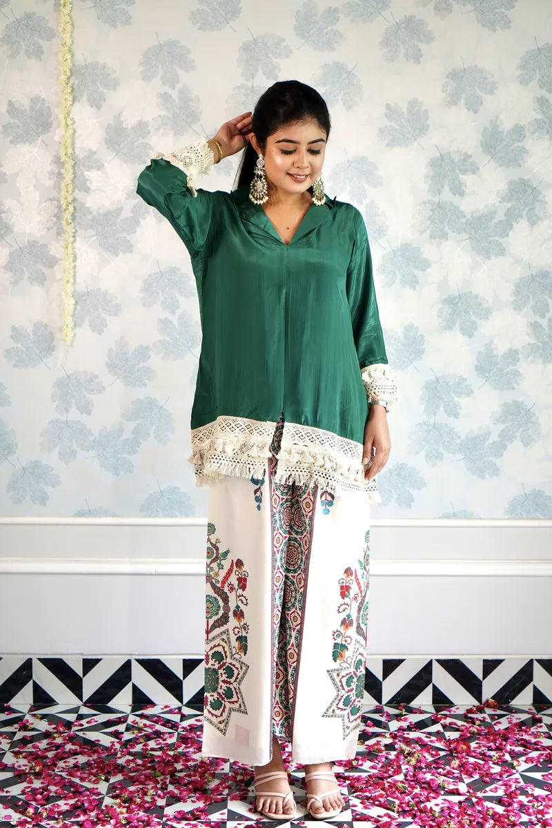 GREEN GLAM TASSEL-EDGE CO-ORD