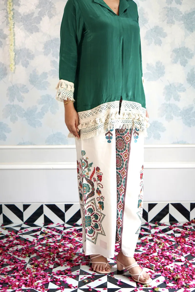 GREEN GLAM TASSEL-EDGE CO-ORD