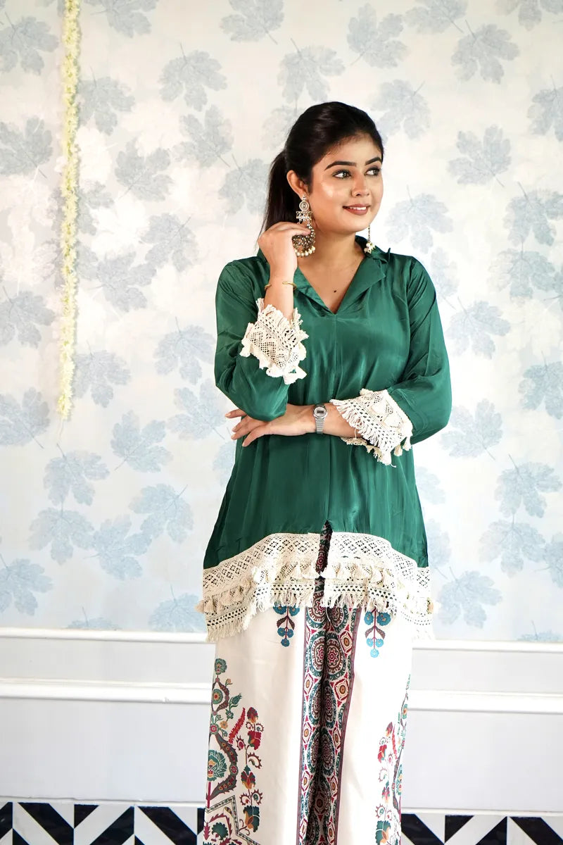 GREEN GLAM TASSEL-EDGE CO-ORD