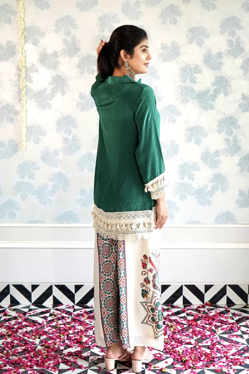 GREEN GLAM TASSEL-EDGE CO-ORD