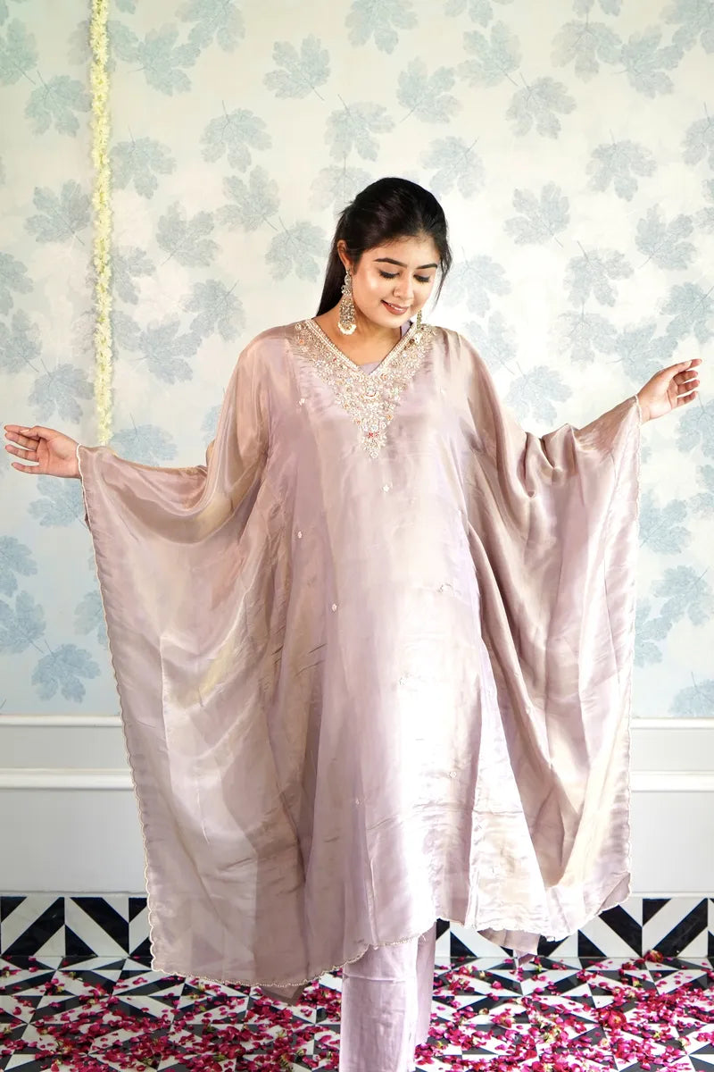 LAVENDER LUXE DRAPED KAFTAN