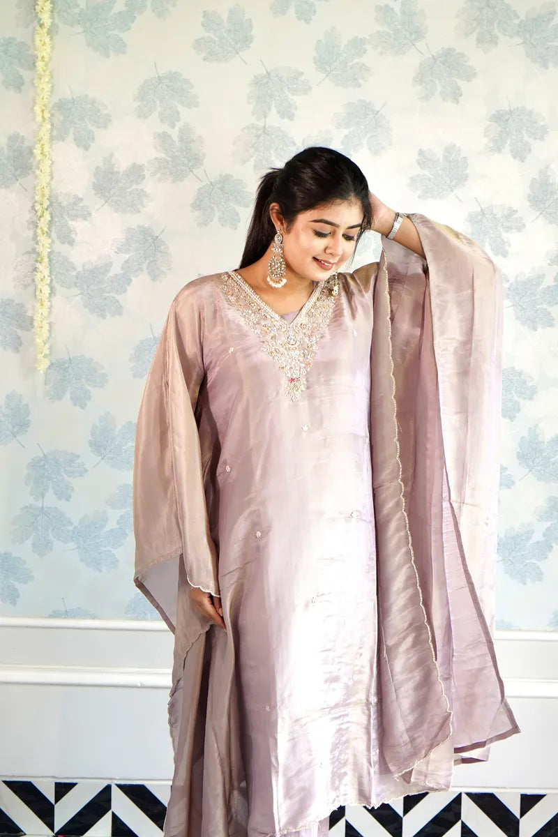 LAVENDER LUXE DRAPED KAFTAN
