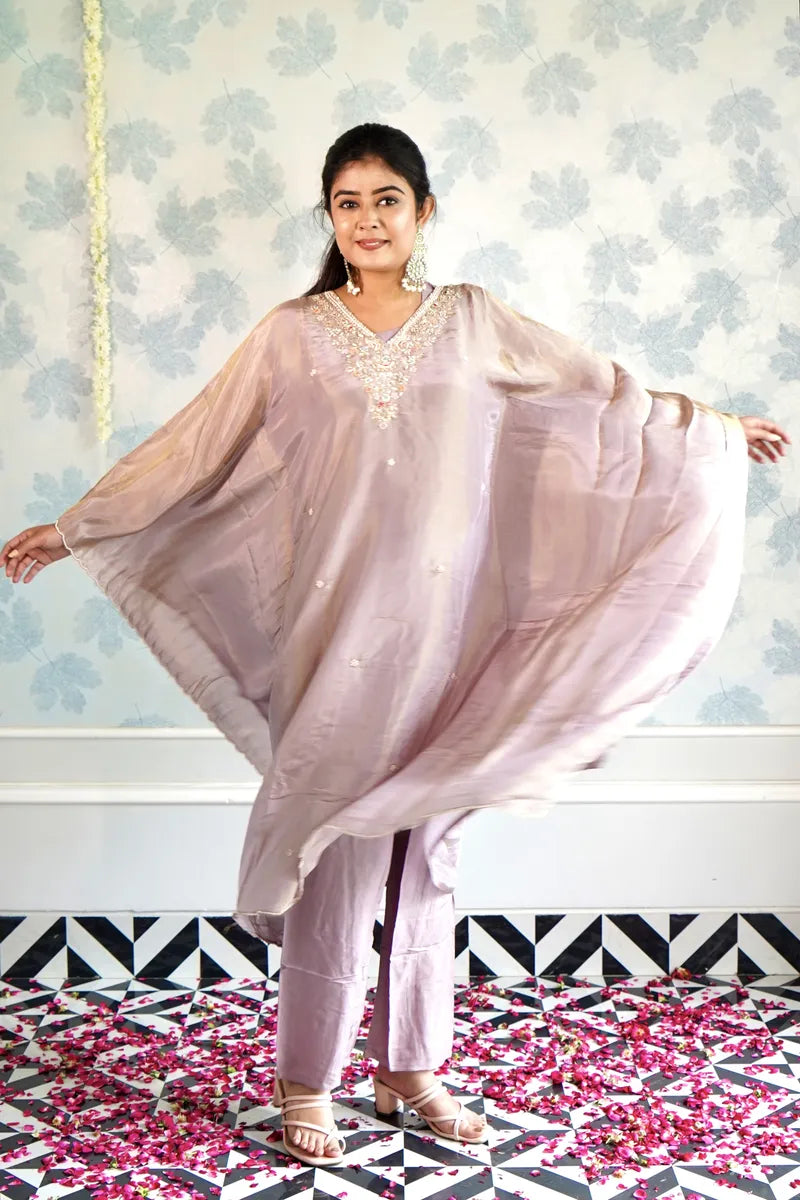 LAVENDER LUXE DRAPED KAFTAN