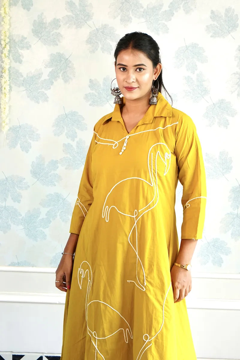 MUSTARD MUSE KURTI CORD SET