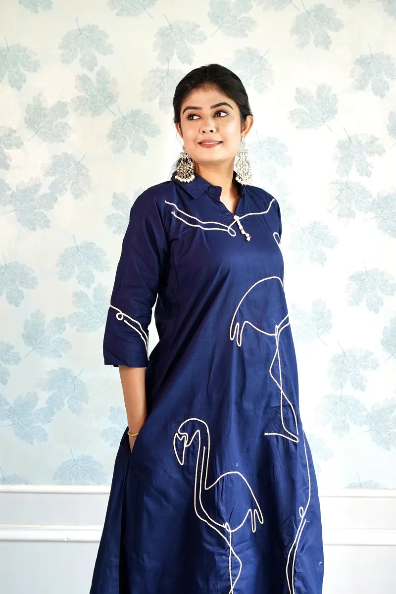 FLAMINGO GRACE: MIDNIGHT BLUE CO-ORD SET"