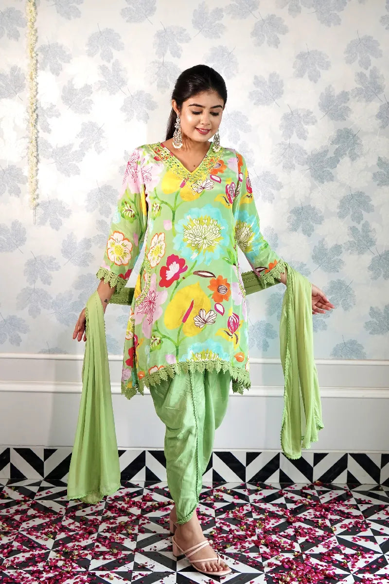 LEAF & PETALS - DREAMY DHOTI FUSSION LOOK