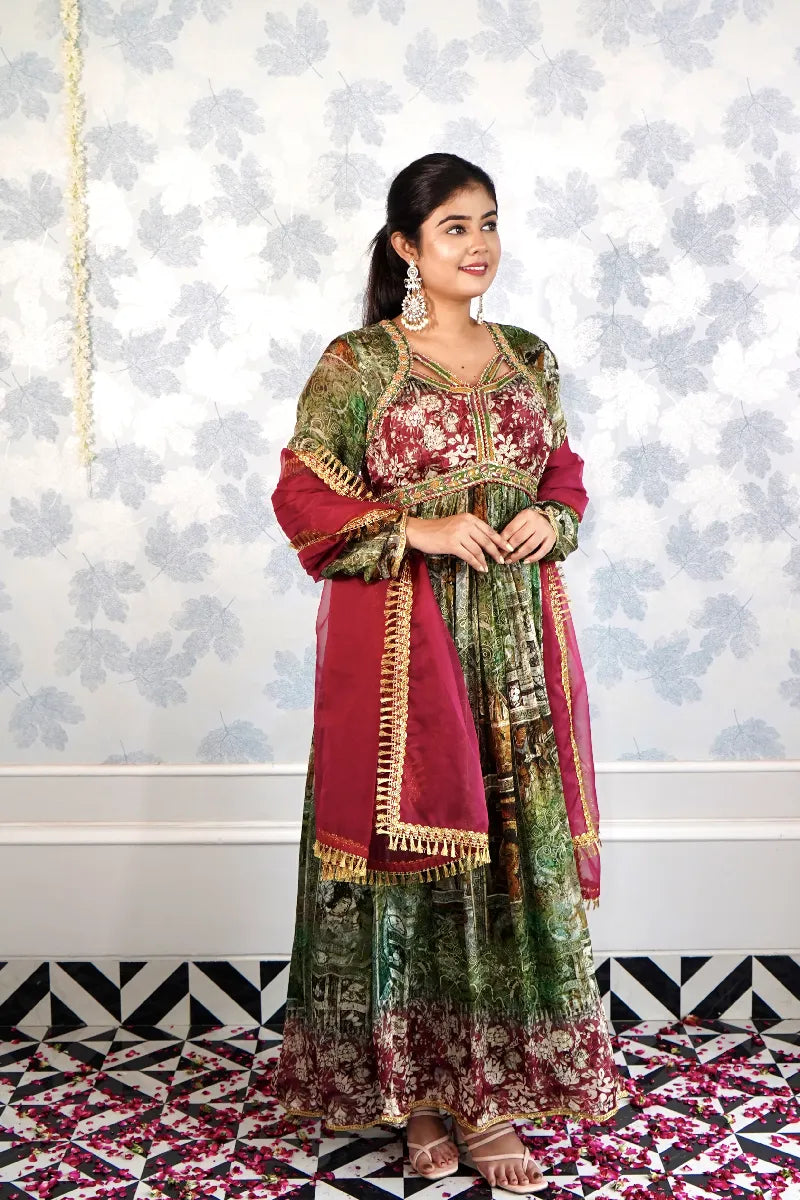 NOORANI ADAA -TRADITIONAL BANARASI ANARKALI