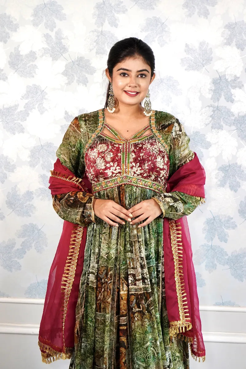 NOORANI ADAA -TRADITIONAL BANARASI ANARKALI