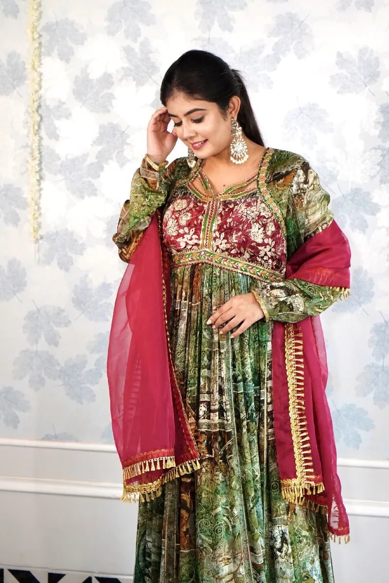 NOORANI ADAA -TRADITIONAL BANARASI ANARKALI
