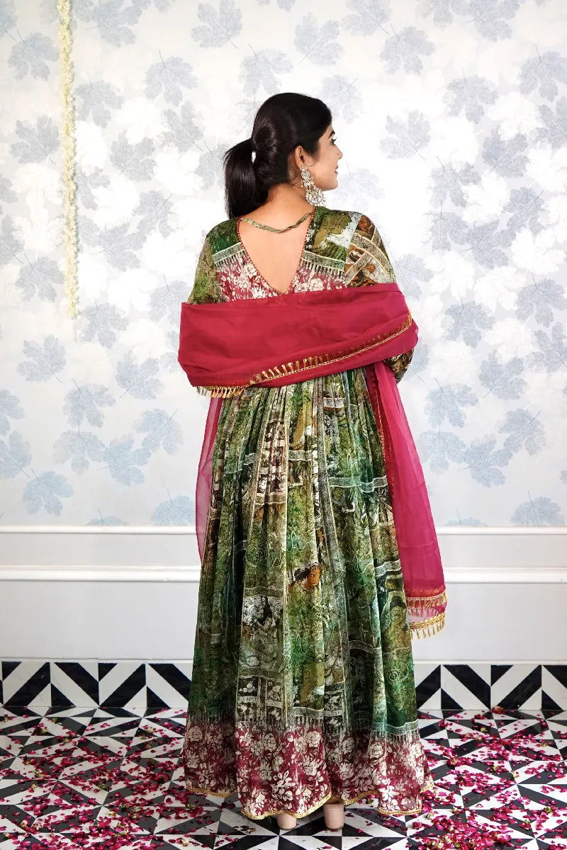 NOORANI ADAA -TRADITIONAL BANARASI ANARKALI