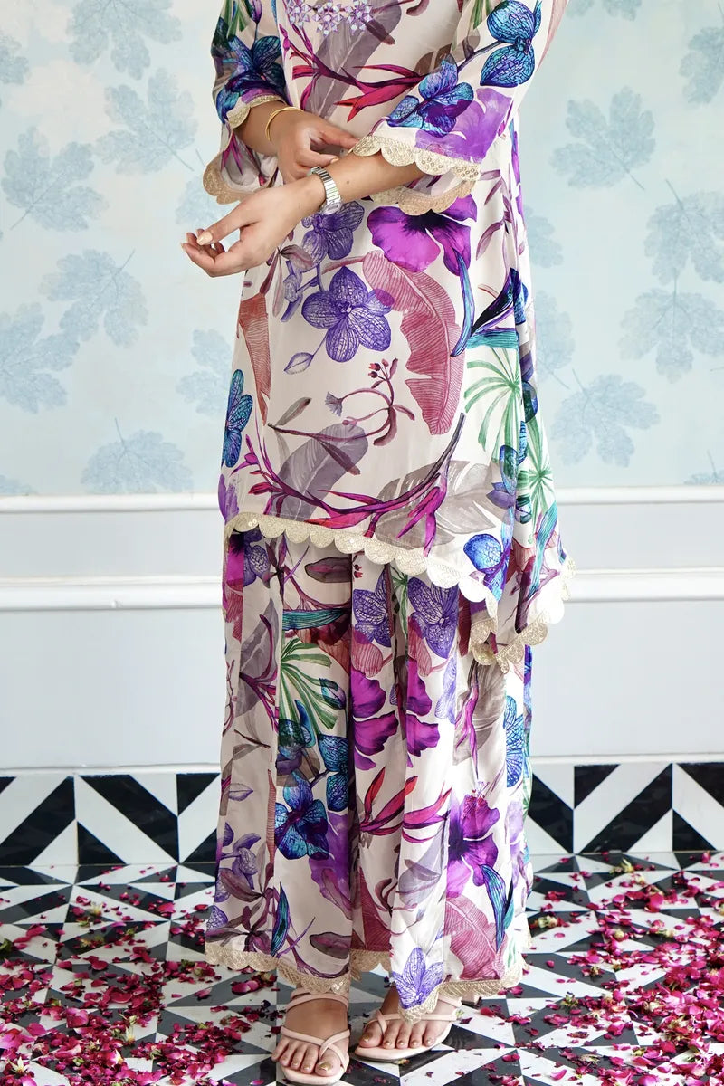 "BLOOMING GRACE – FLORAL PRINT FESTIVE CORD SET"