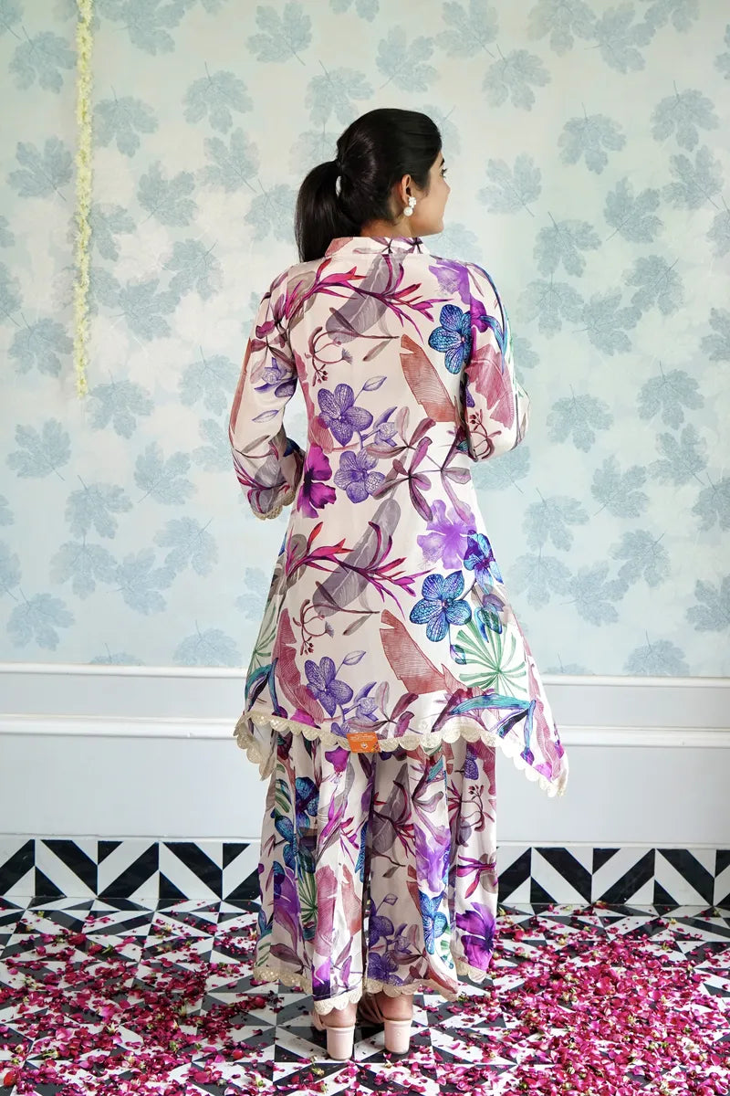 "BLOOMING GRACE – FLORAL PRINT FESTIVE CORD SET"