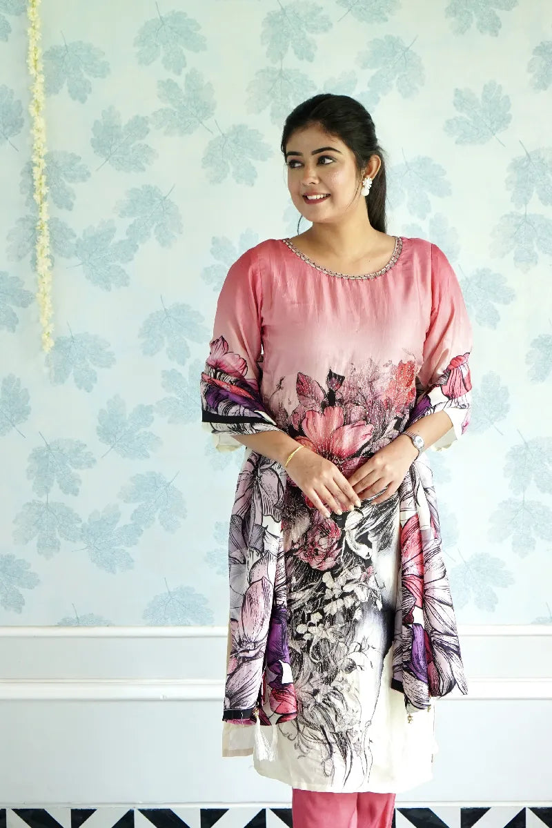 BLUSH BLOOM DIGITAL PRINTED LAWN SUIT