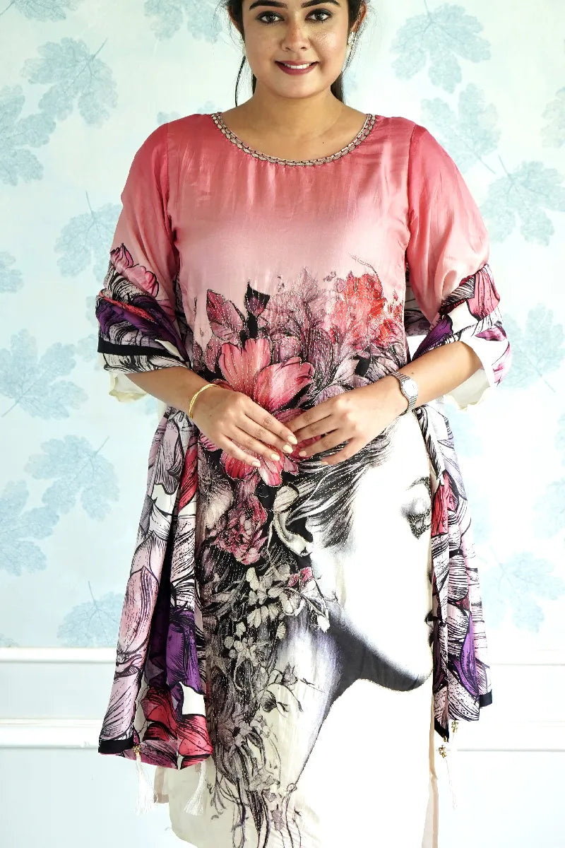 BLUSH BLOOM DIGITAL PRINTED LAWN SUIT