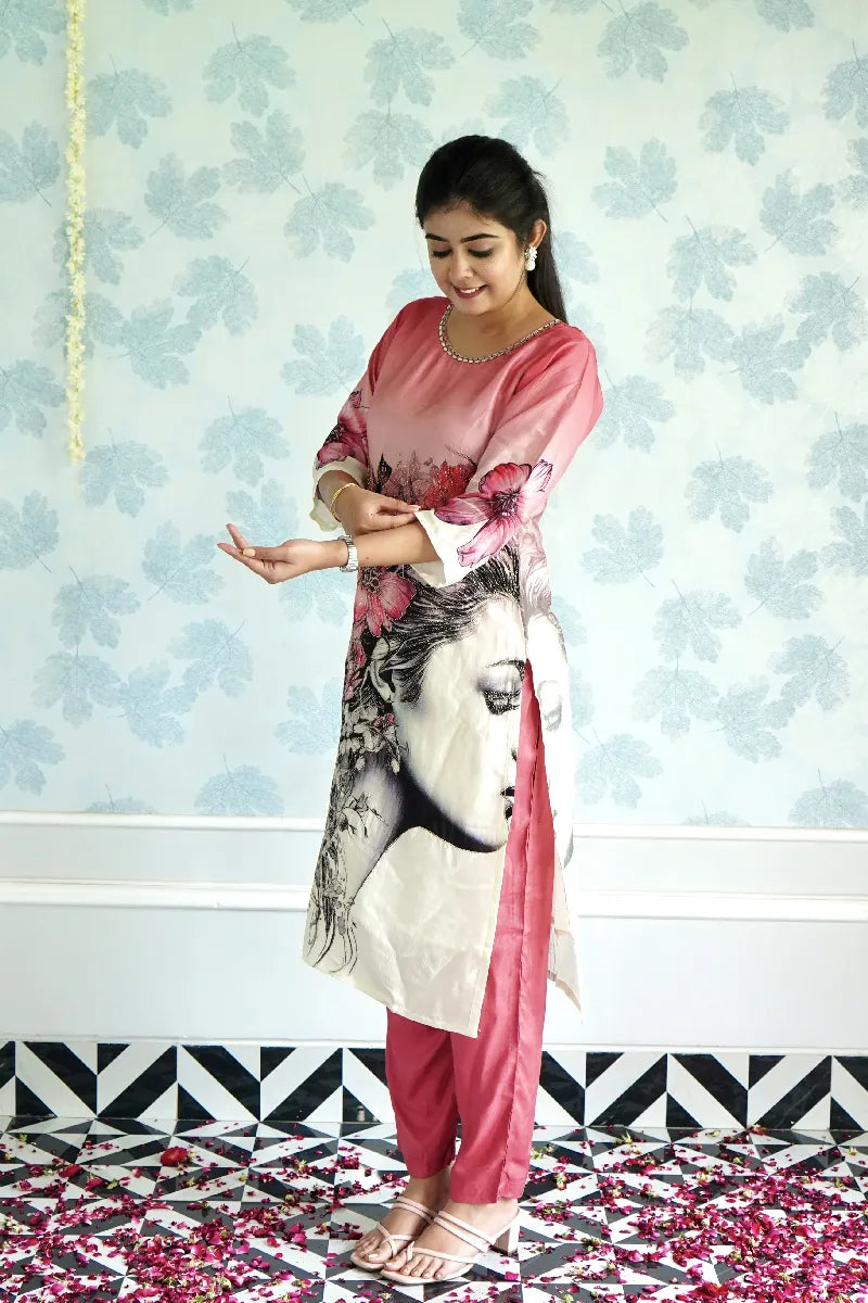 BLUSH BLOOM DIGITAL PRINTED LAWN SUIT
