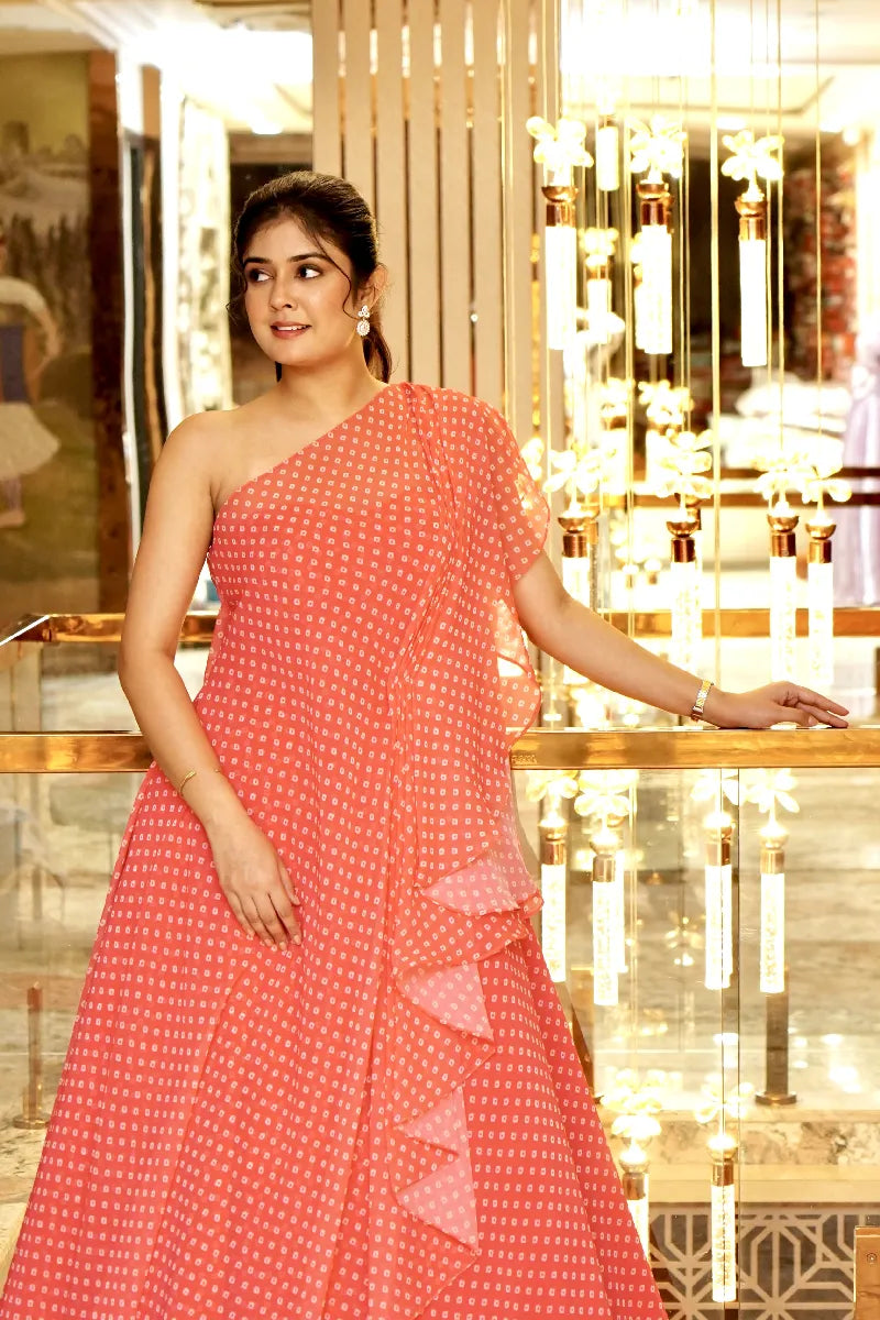 RED COLOR INDO-WESTERN DRESS