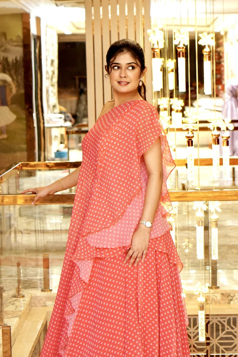 RED COLOR INDO-WESTERN DRESS