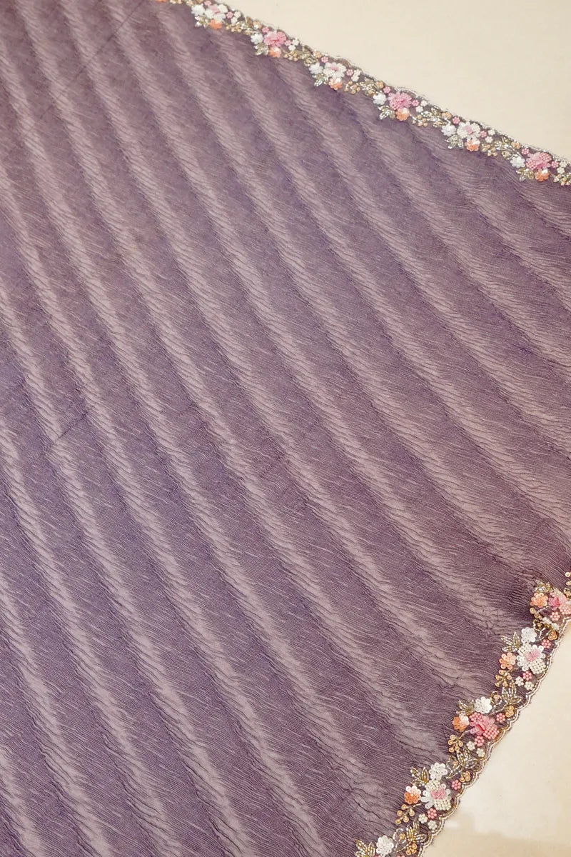 BANARASI CRUSH TISSUE PURPLE COLOR FANCY SAREE