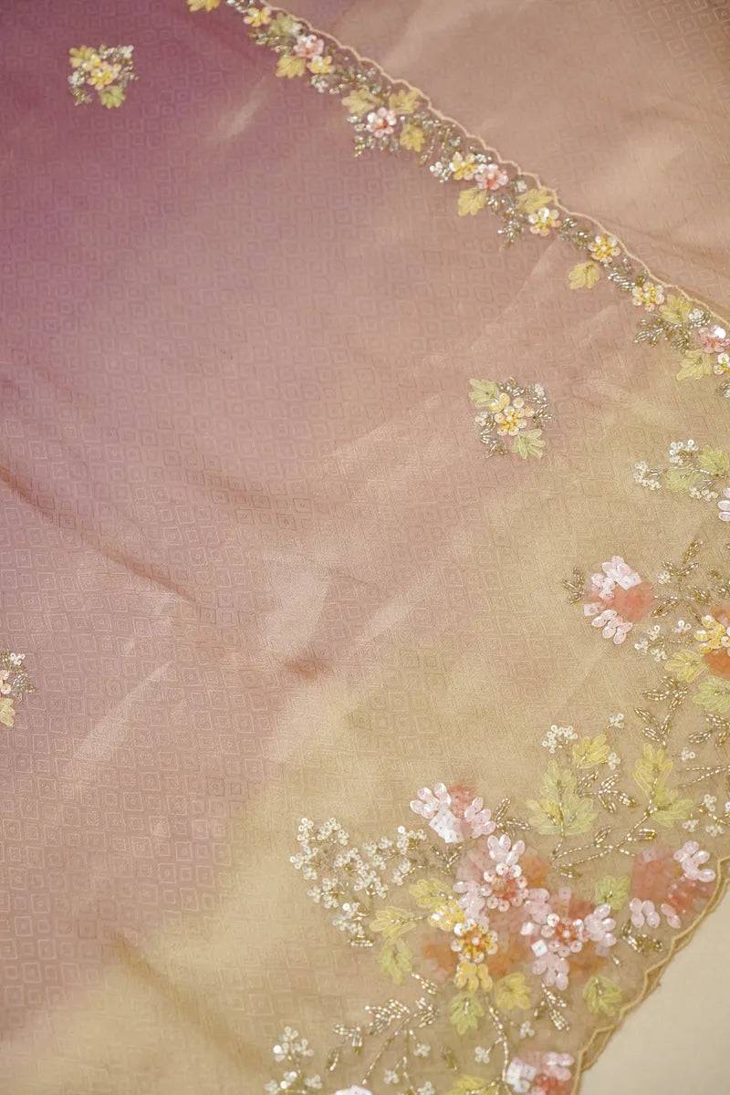 BANARASI TISSUE LAVENDER COLOR FANCY SAREE
