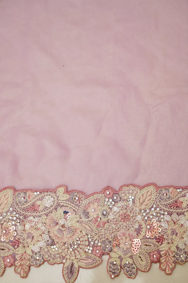 BANARASI PURE CREPE LIGHT PURPLE COLOR FANCY SAREE