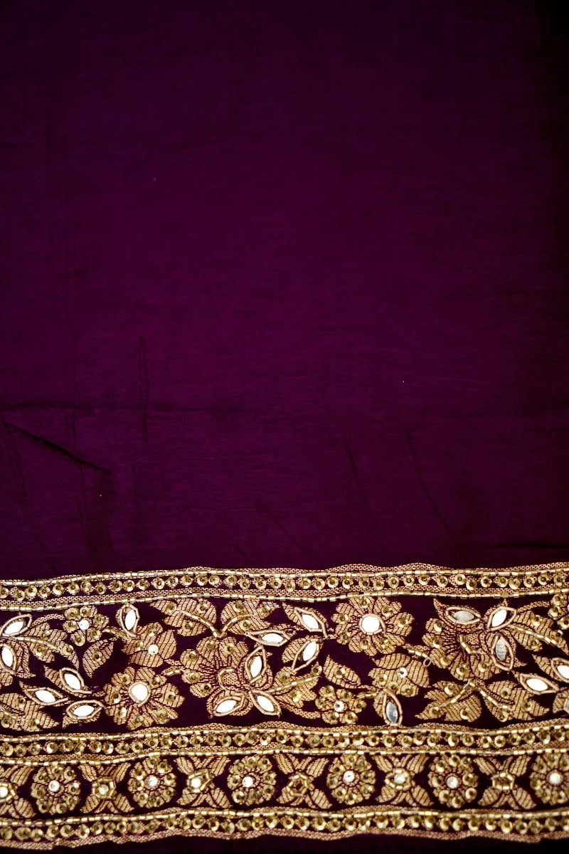 BANARASI GEORGETTE MAGENTA COLOR FANCY SAREE
