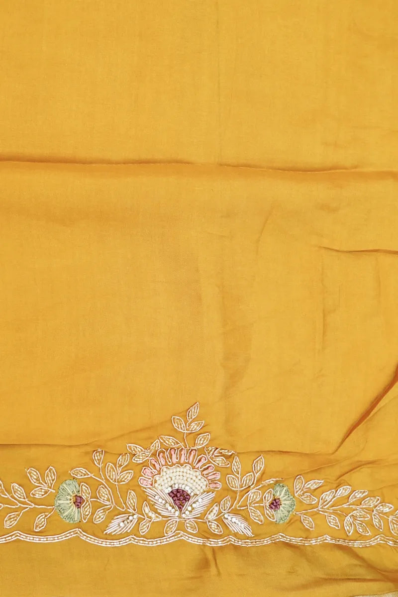 BANARASI RAW SILK MUSTARD YELLOW COLOR FANCY SAREE