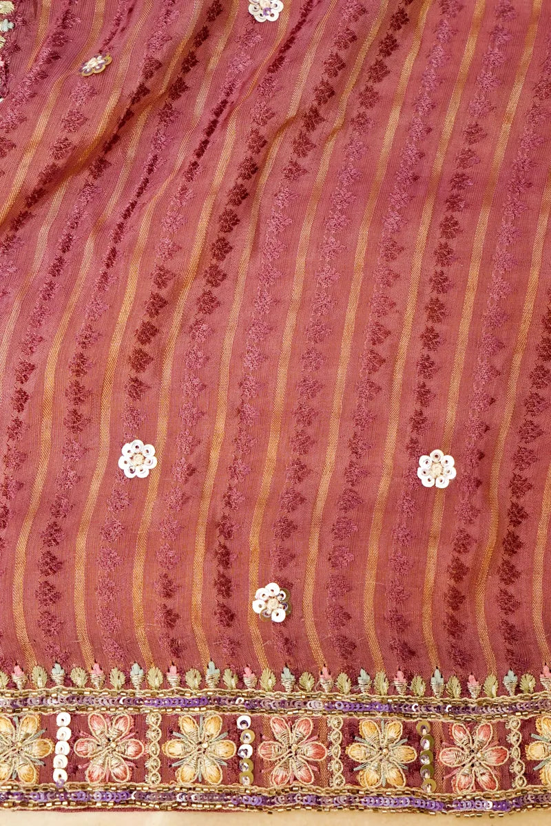 BANARASI PURE CREPE PYAZI COLOR FANCY SAREE