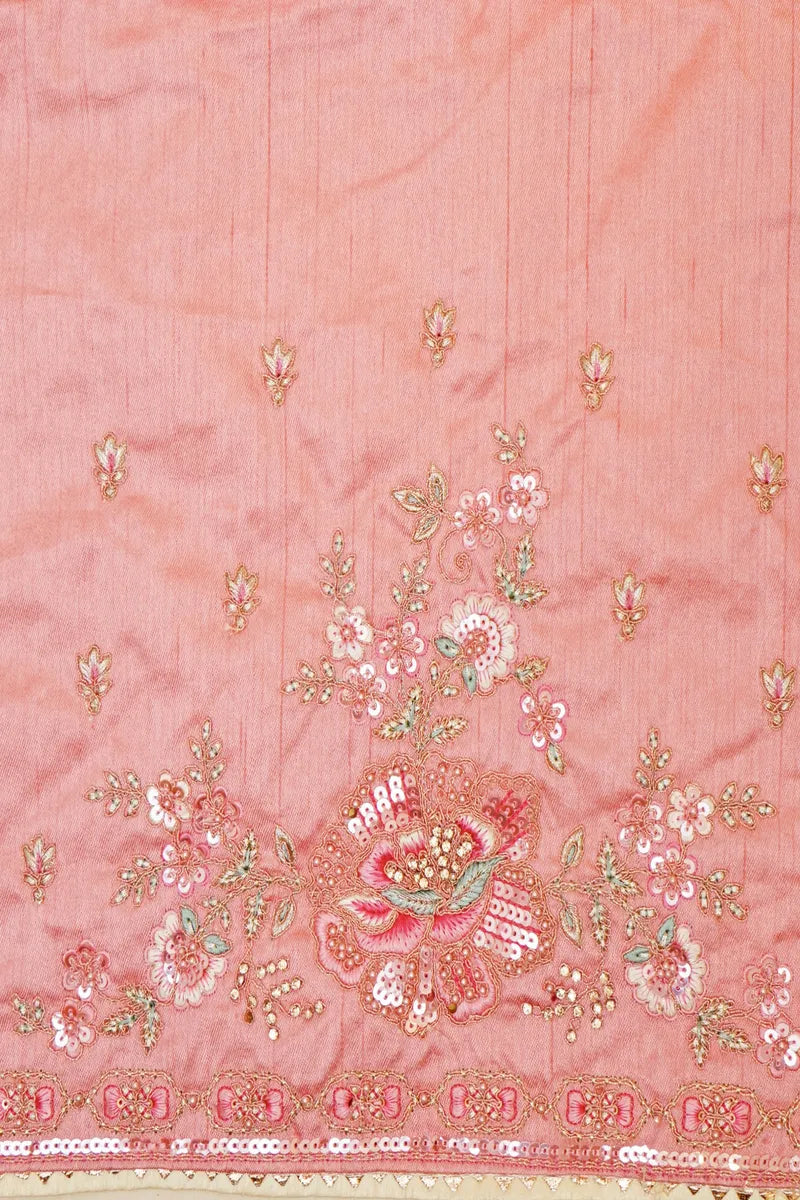 BANARASI KORA SILK BABY PINK COLOR FANCY SAREE