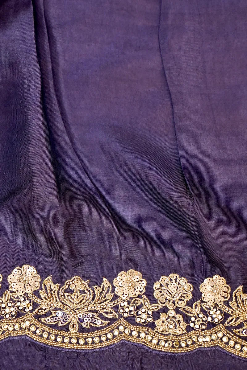 BANARASI GEORGETTE LAVENDER COLOR FANCY SAREE