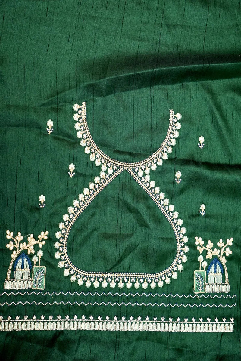 BANARASI KORA SILK SEA GREEN COLOR FANCY SAREE