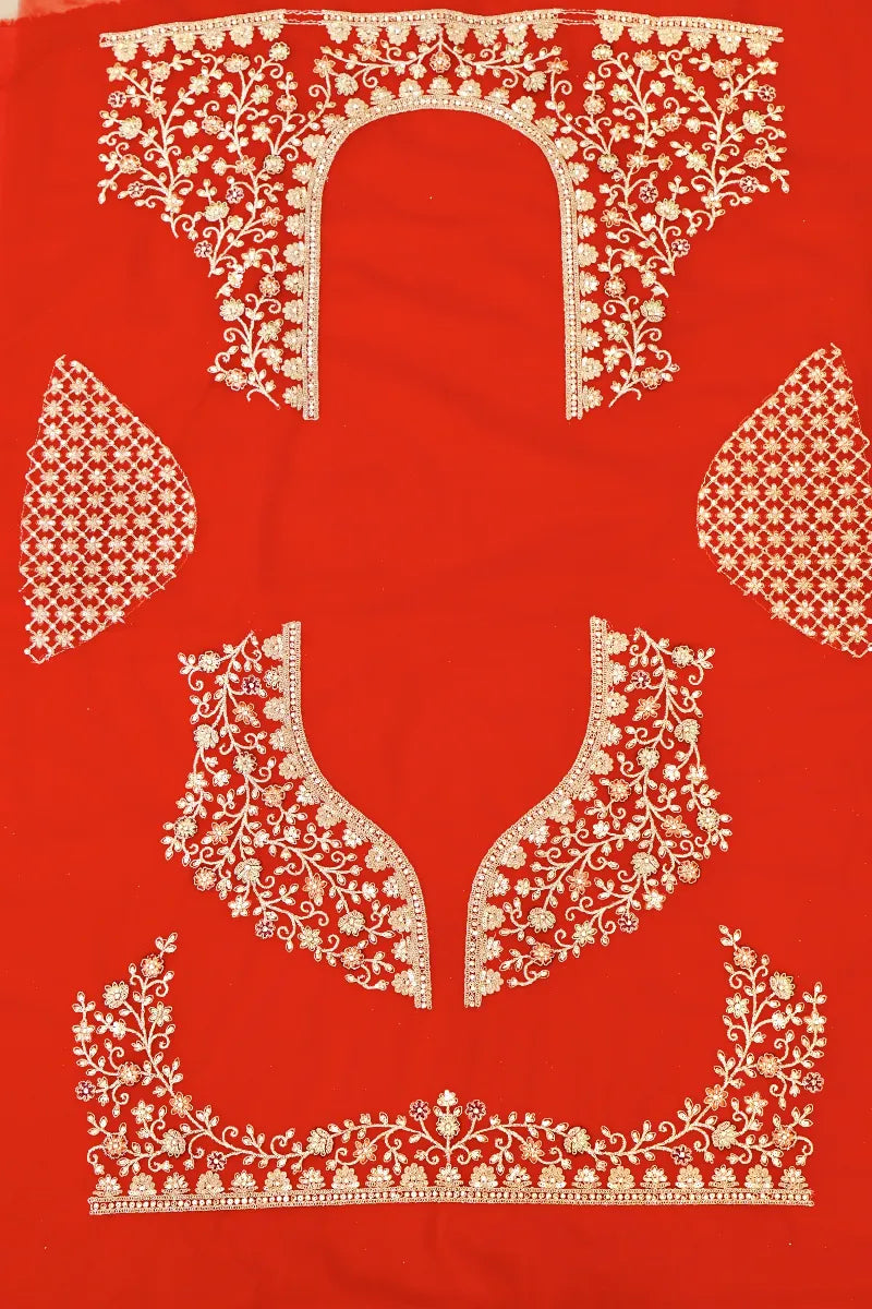 RED COLOR HEAVY PITA ZARI WORK BRIDAL LEHENGA