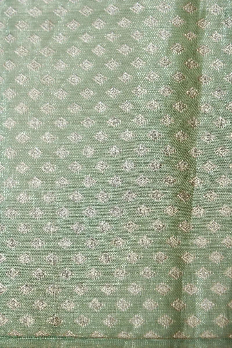 PURE HANDLOOM AQUA GREEN COLOR KANCHIPURAM SILK SAREE