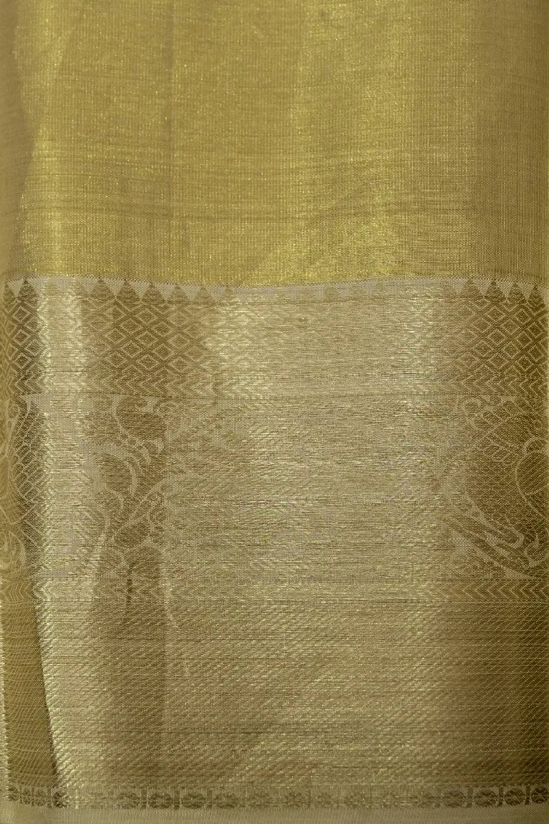 PURE HANDLOOM GOLDEN COLOR KANCHIPURAM SILK SAREE