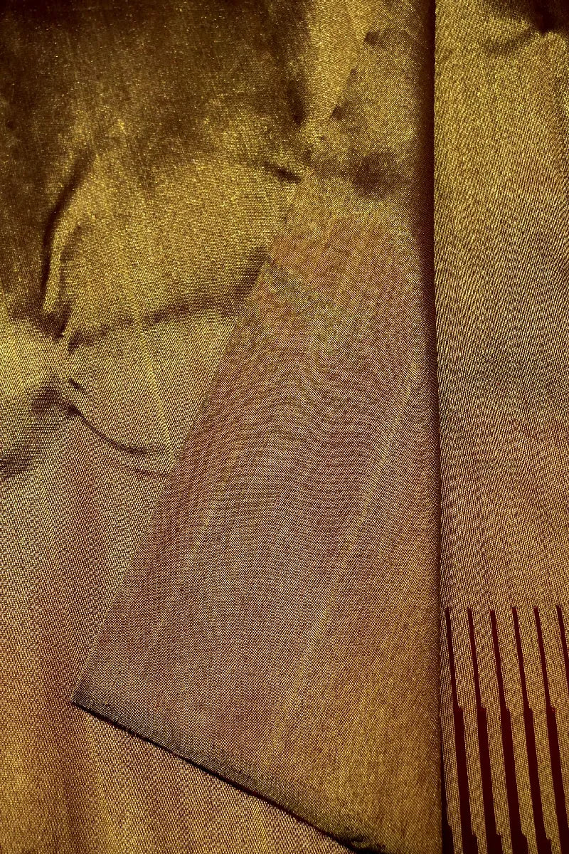 PURE HANDLOOM REAL ZARI BOTTLE GREEN COLOR KANCHIPURAM SILK SAREE