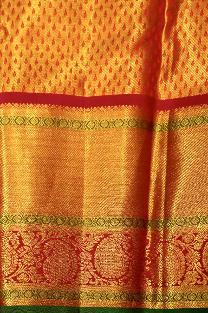 PURE HANDLOOM RED COLOR KANCHIPURAM SILK SAREE