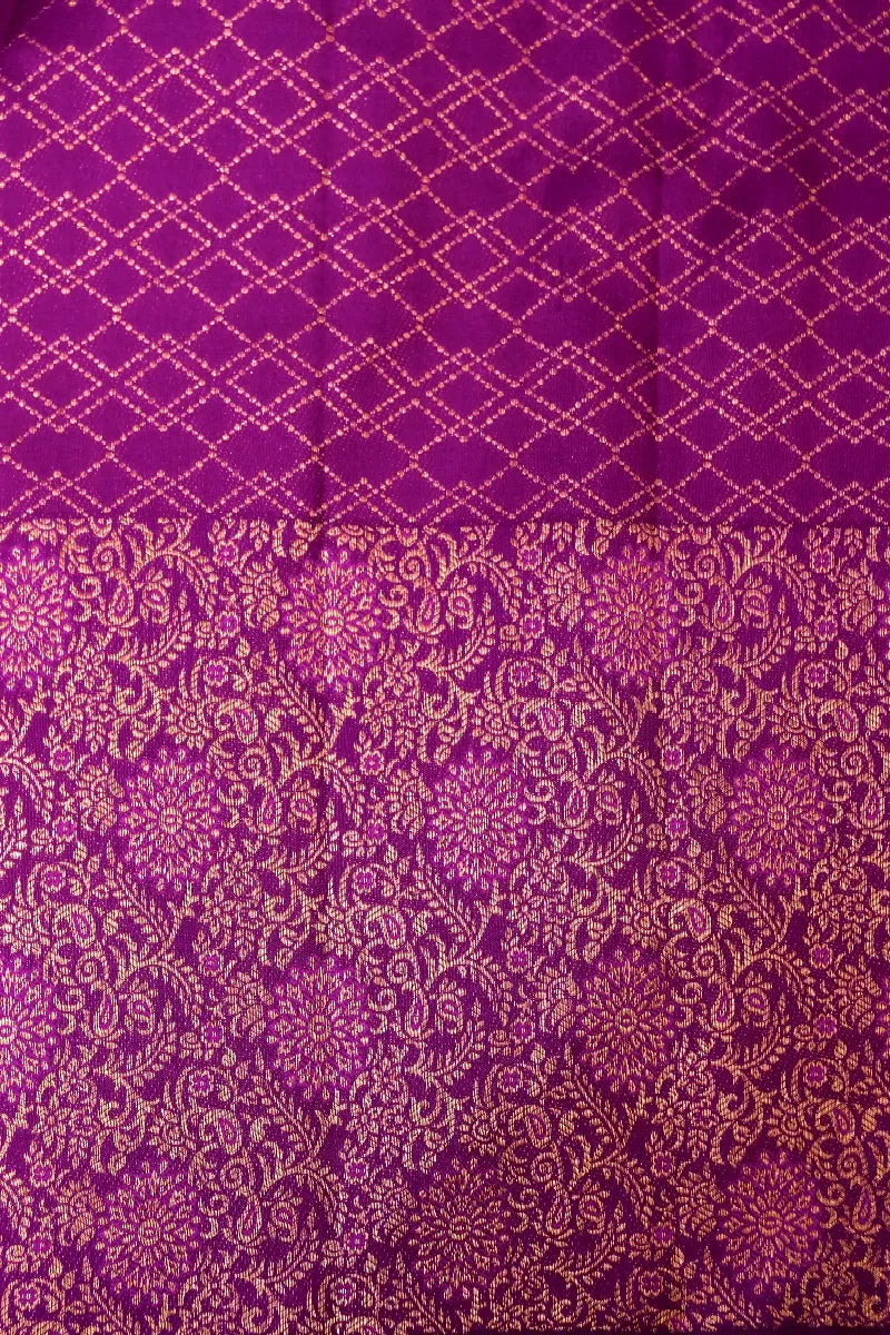 PURE HANDLOOM REAL ZARI AQUA GREEN WITH CONTRAST MAGENTA COLOR KANCHIPURAM SILK SAREE